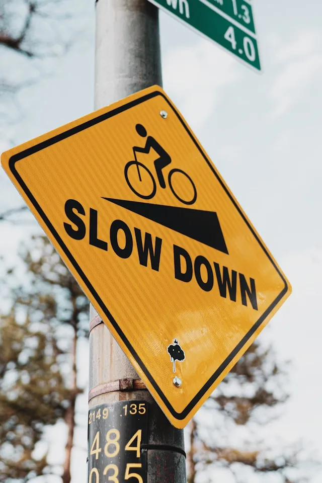 slow down sign logan-weaver-lgnwvr-PJYOpJCcbRg-unsplash
